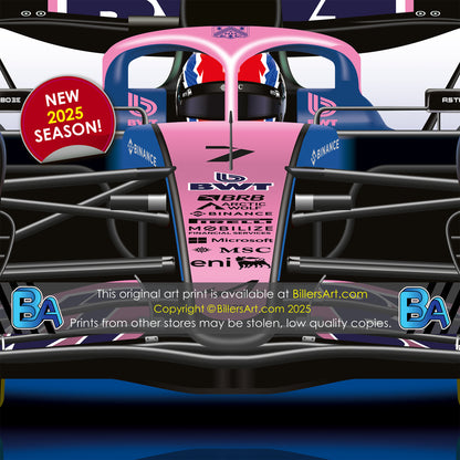 Jack Doohan Latest Formula 1 Alpine 2025 Racing Car Print