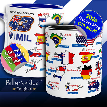 Jack Miller MotoGP 2026 Season Fixtures Racing Calendar Mug