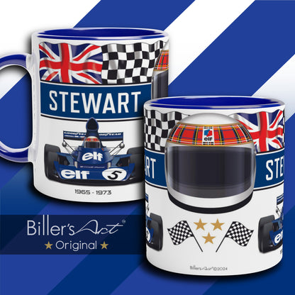 Classic World Champion Jackie Stewart's Car & Helmet Formula 1 Mug