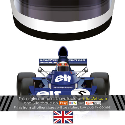 Jackie Stewart 1973 Formula 1 Racing Helmet Print