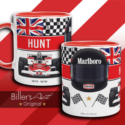 Classic World Champion James Hunt's Car & Helmet Formula 1 Mug
