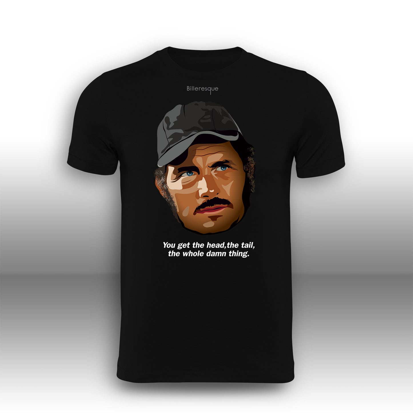 Jaws Movie T Shirt - Sam Quint Quote - T Shirt Film Illustration