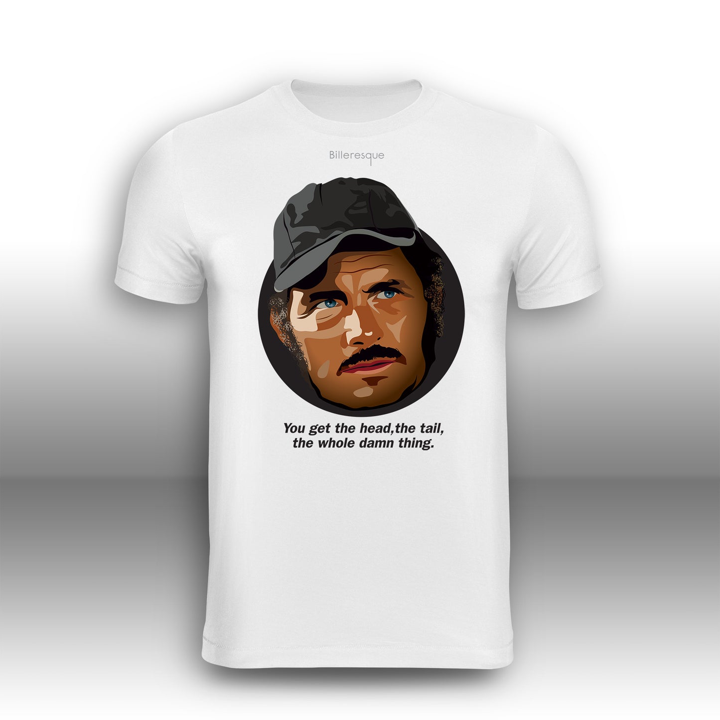 Jaws Movie T Shirt - Sam Quint Quote - T Shirt Film Illustration