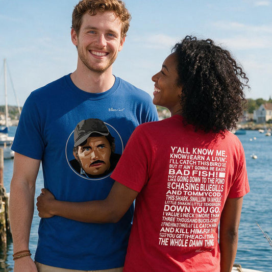 Jaws Movie T Shirt - Sam Quint Quote - T Shirt Film Illustration