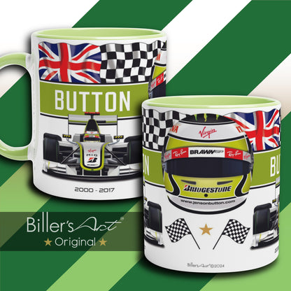 Classic World Champion Jenson Button's Car & Helmet Formula 1 Mug