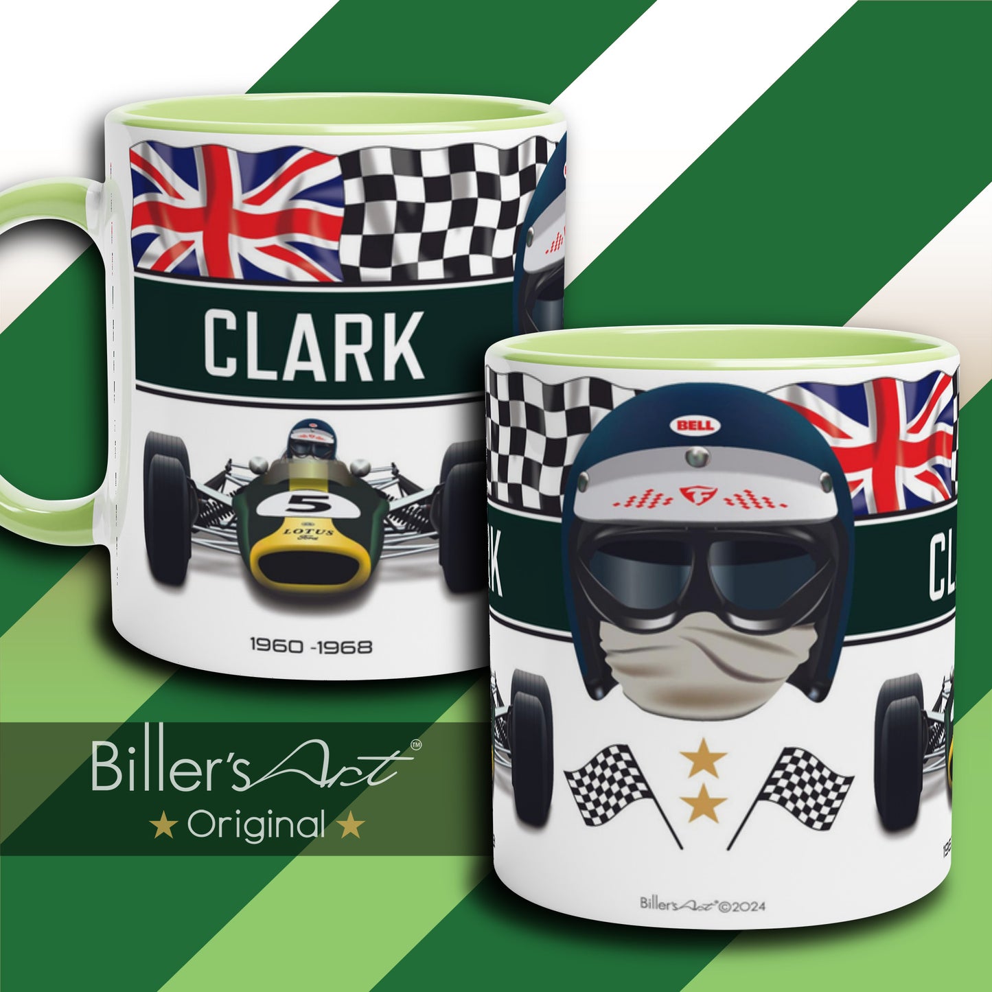 Classic World Champion Jim Clark's Car & Helmet Formula 1 Mug