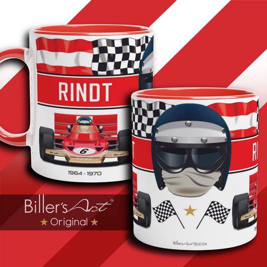 Classic World Champion Jochen Rindt's Car & Helmet Formula 1 Mug