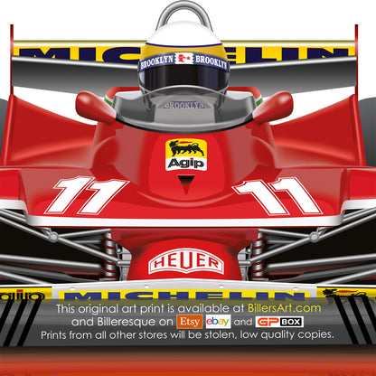 Jody Scheckter Formula 1 Ferrari 1979 Racing Car Print