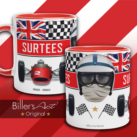 Classic World Champion John Surtees's Car & Helmet Formula 1 Mug