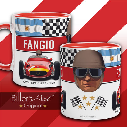 Classic World Champion Juan Manuel's Car & Helmet Formula 1 Mug