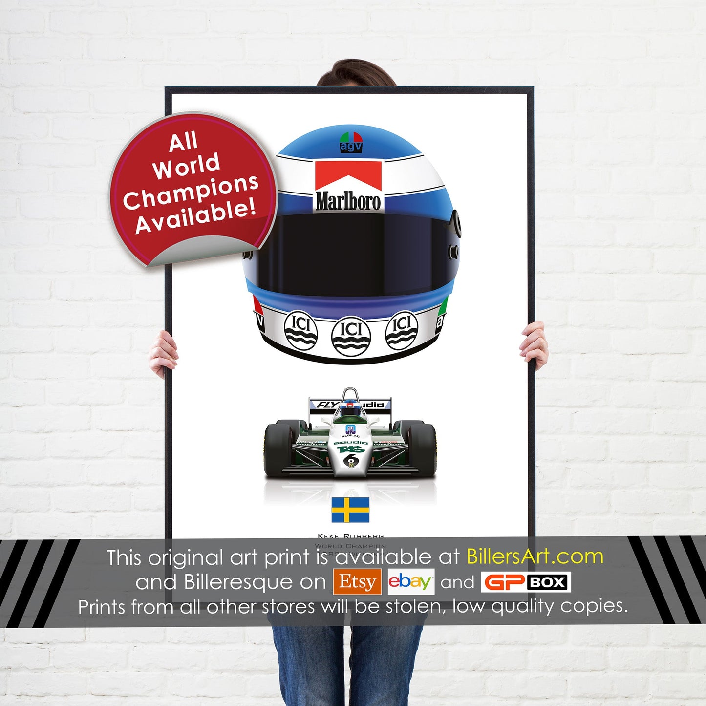 Keke Rosberg 1982 Formula 1 Racing Helmet Print