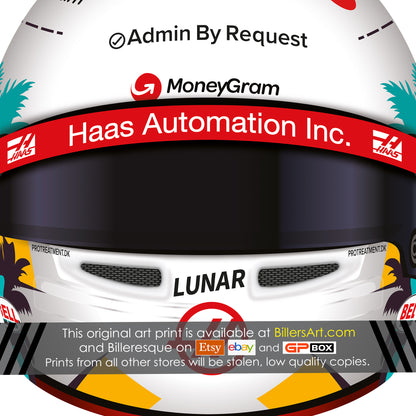 Kevin Magnussen Formula 1 Racing Helmet 2024 Haas Print