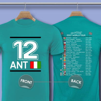 Kimi Antonelli 2027 Race Calendar Formula 1 F1 T-Shirt