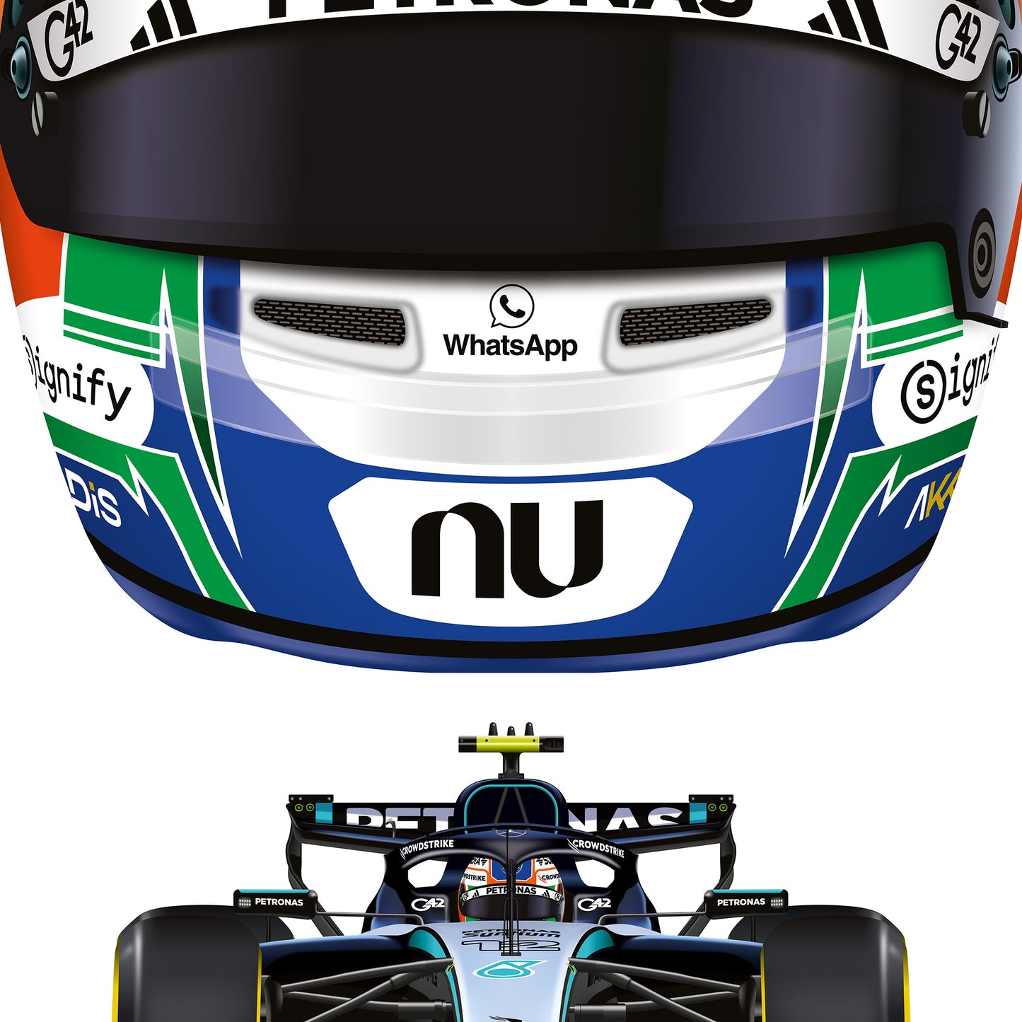 Andrea Kimi Antonelli 2026 Formula 1 Racing Helmet Mercedes Print