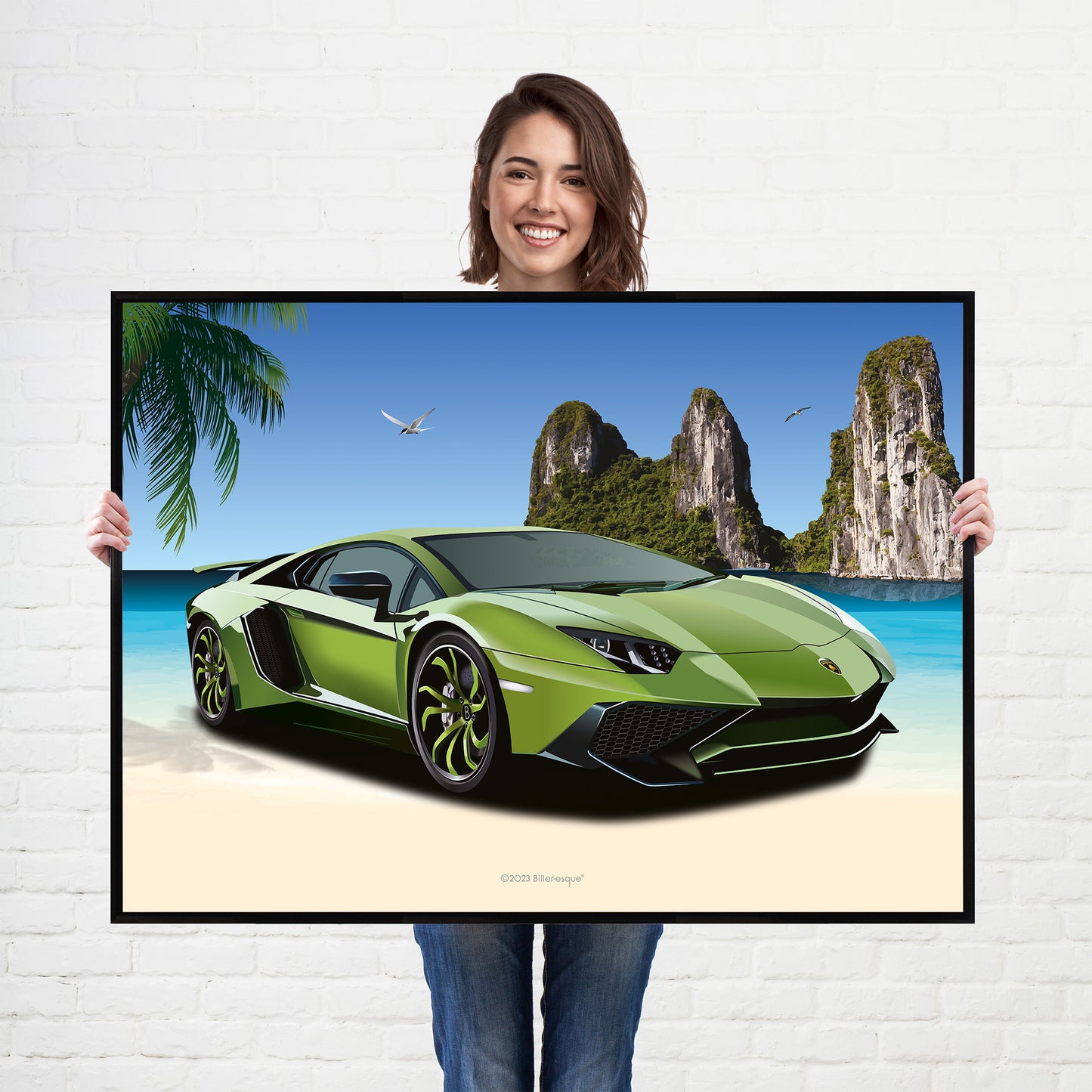 Lamborghini Aventador Supercar Poster - fast sports cars print