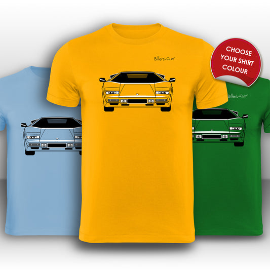 Lamborghini Countach Front View Super Cool T-Shirt