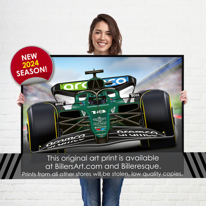 Lance Stroll Formula 1 Aston Martin 2024 Racing Car Print