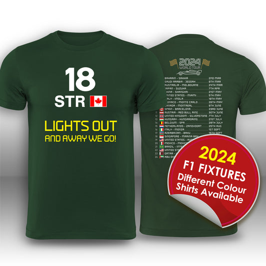 Lance Stroll Formula 1 2024 Race Calendar Formula 1 T-Shirt