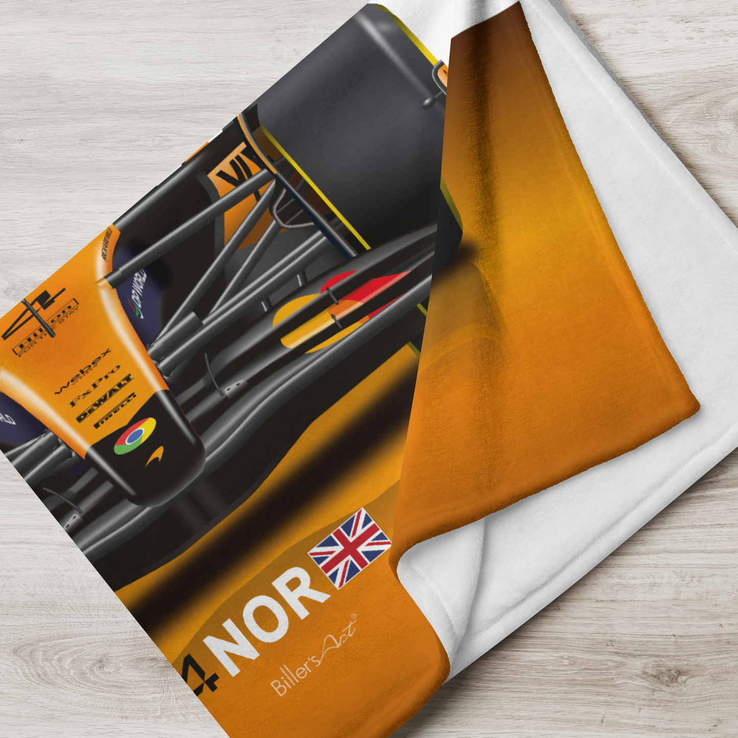 Lando Norris Formula 1 McLaren 2025 Racing Car Throw Blanket