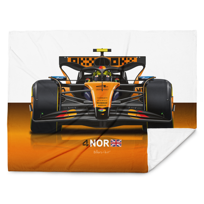 Lando Norris Formula 1 McLaren 2025 Racing Car Throw Blanket