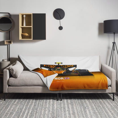 Lando Norris Formula 1 McLaren 2025 Racing Car Throw Blanket