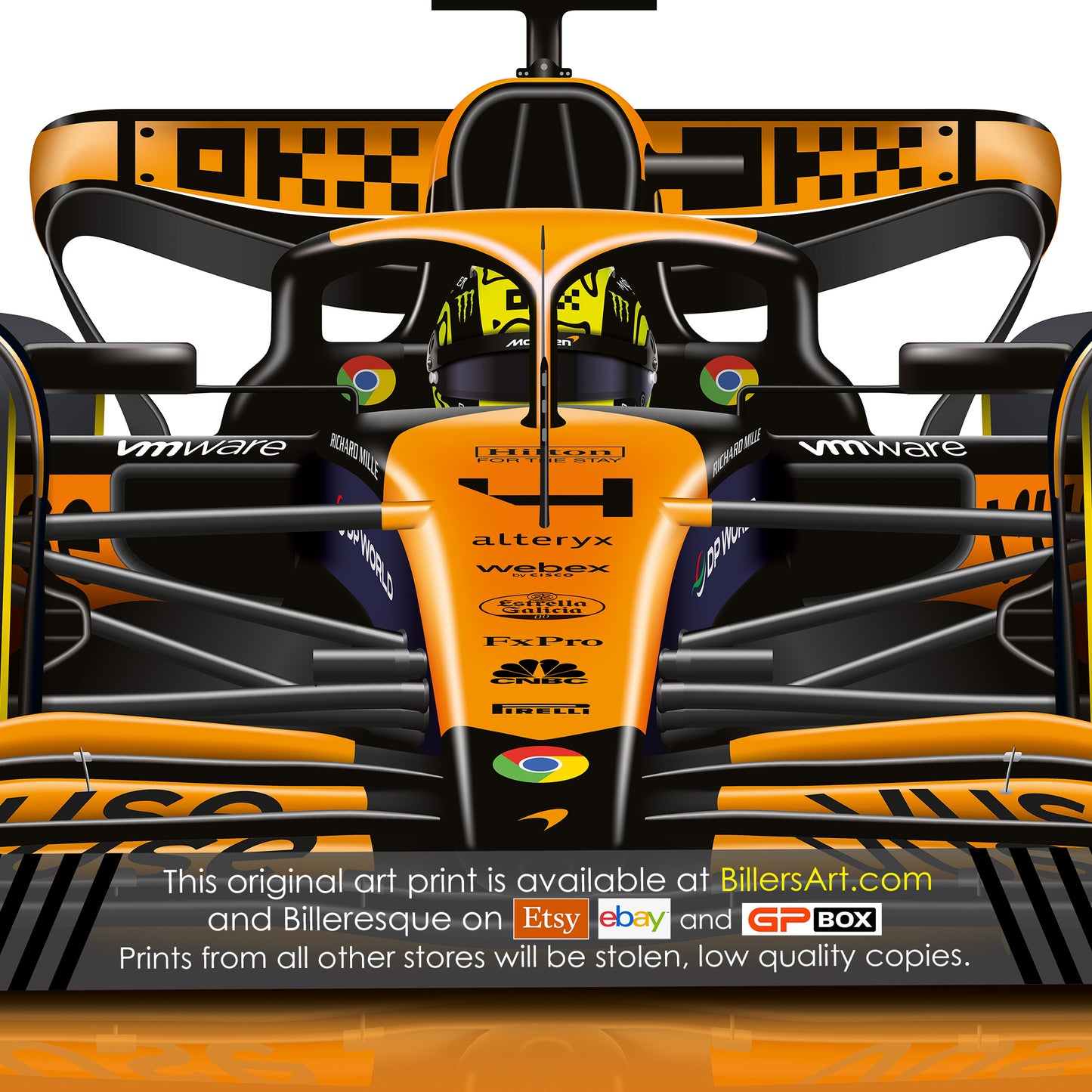 Lando Norris Formula 1 McLaren 2024 Racing Car Print