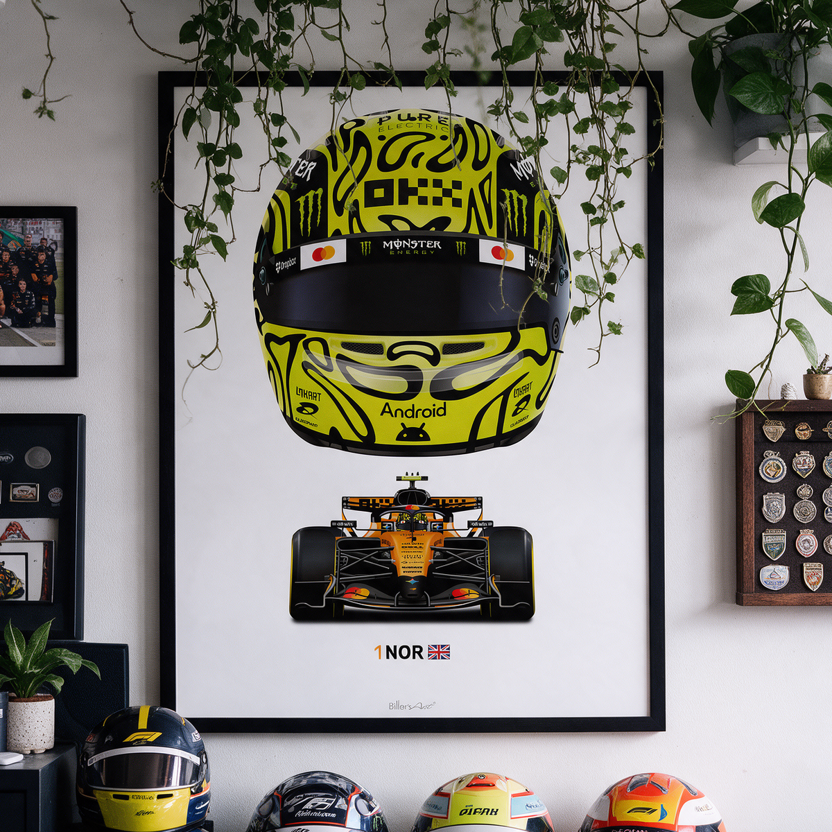 Lando Norris Formula 1 Racing Helmet 2026 McLaren Print