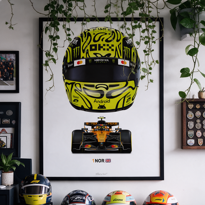 Lando Norris Formula 1 Racing Helmet 2026 McLaren Print