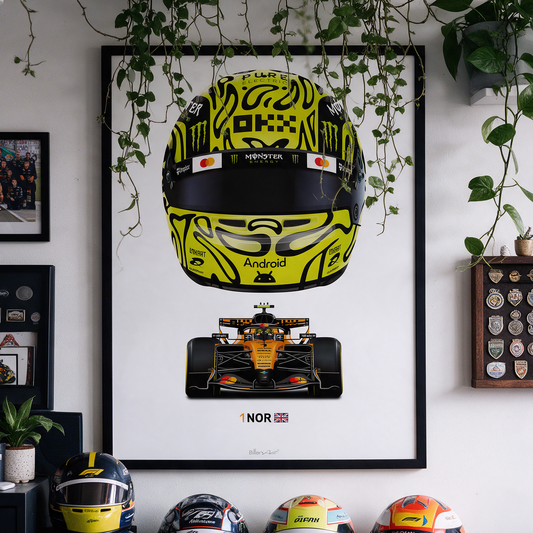 Lando Norris Formula 1 Racing Helmet 2026 McLaren Print