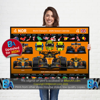 Lando Norris 2026 Formula 1 Celebration Print