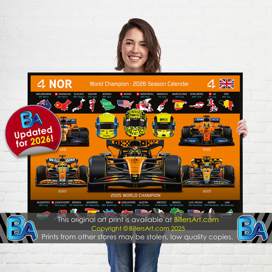 Lando Norris 2026 Formula 1 Celebration Print