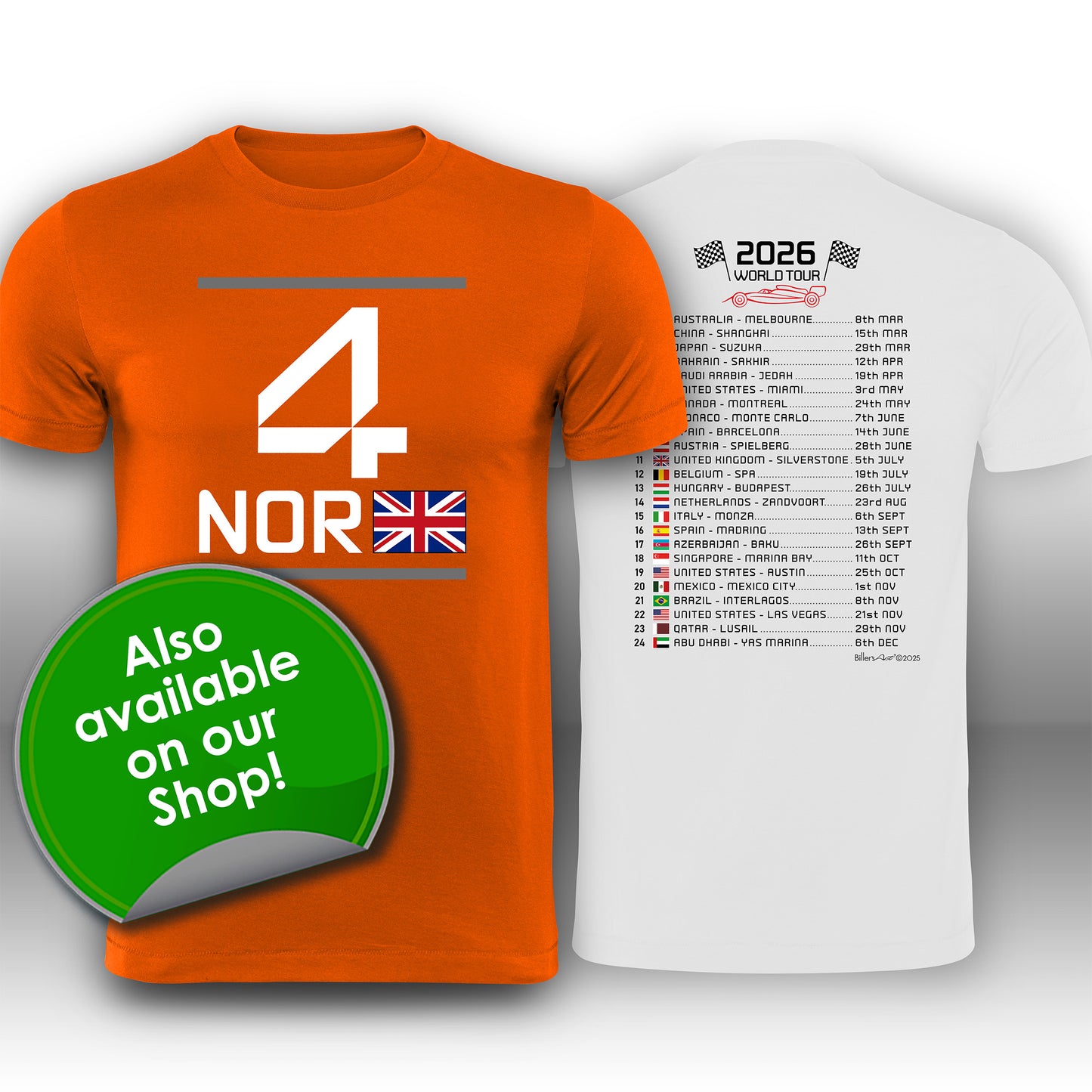 Lando Norris Formula 1 McLaren 2025 Racing Car Print