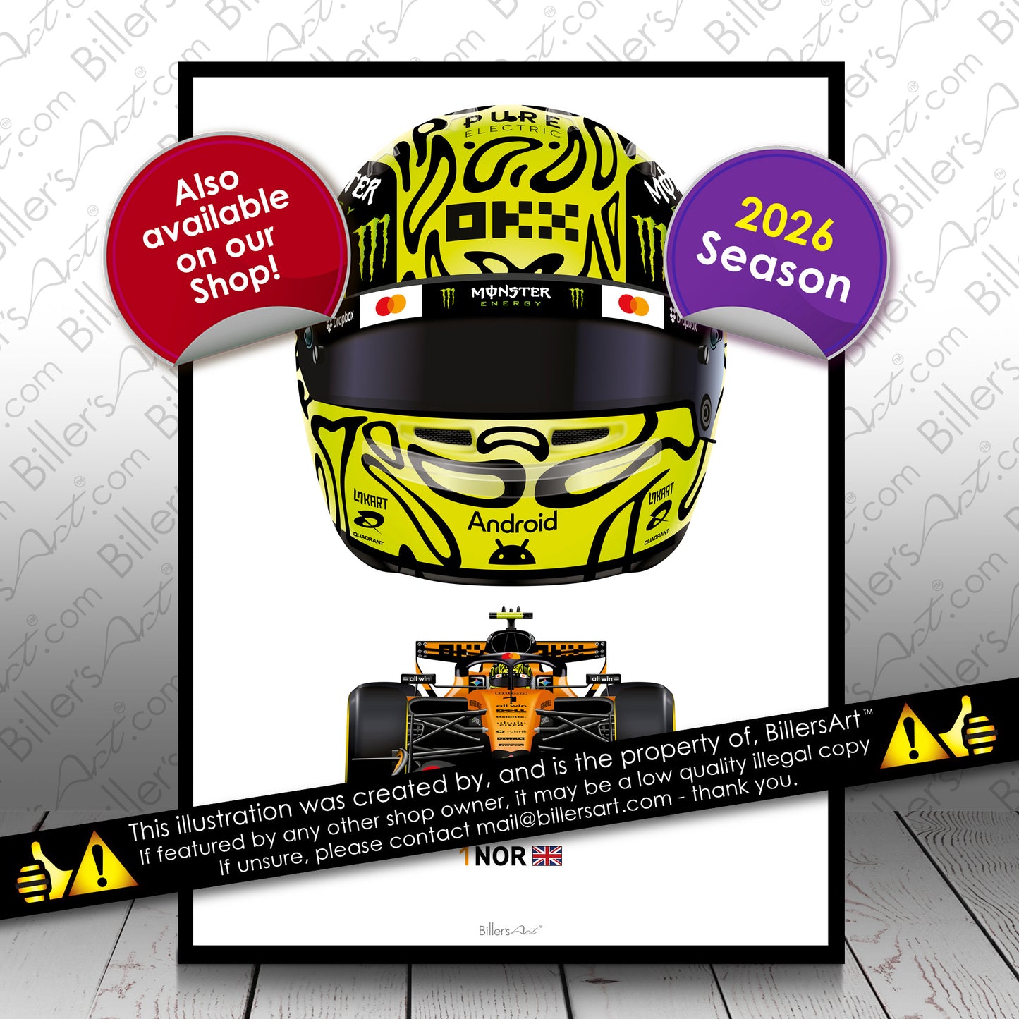 Lando Norris Formula 1 McLaren 2026 Racing Car Print