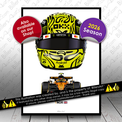 Lando Norris Formula 1 McLaren 2026 Racing Car Print