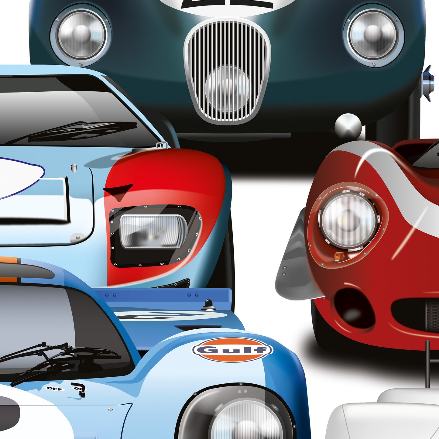 Endurance Racing Cars Through the Ages Poster Wall Print - Biller's Art Le mans