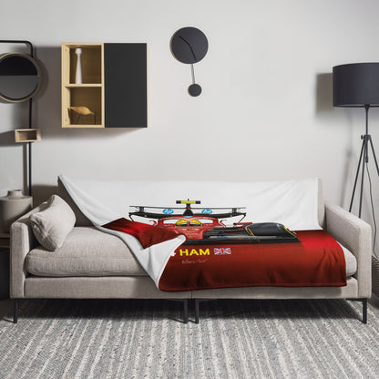 Lewis Hamilton Formula 1 Ferrari 2025 Racing Car Throw Blanket