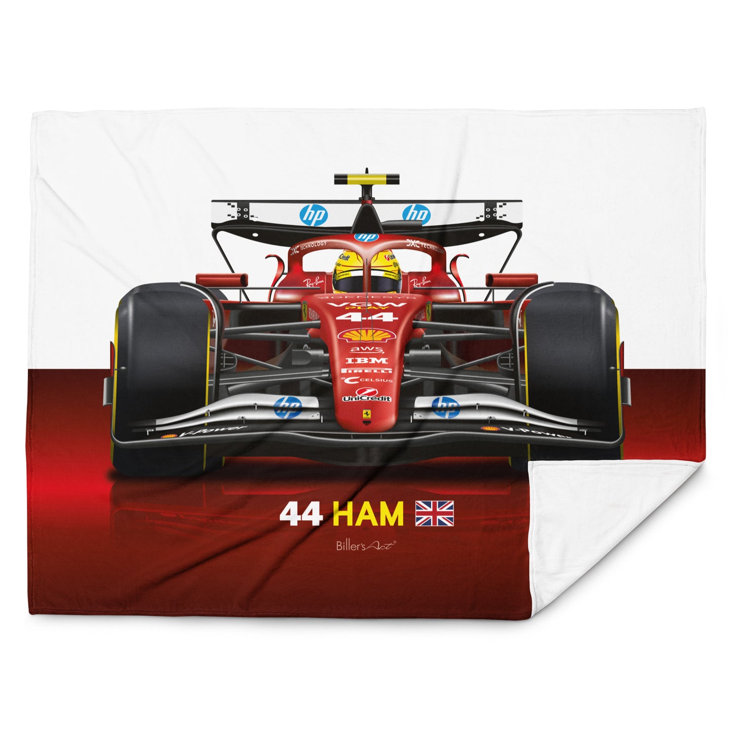 Lewis Hamilton Formula 1 Ferrari 2025 Racing Car Throw Blanket
