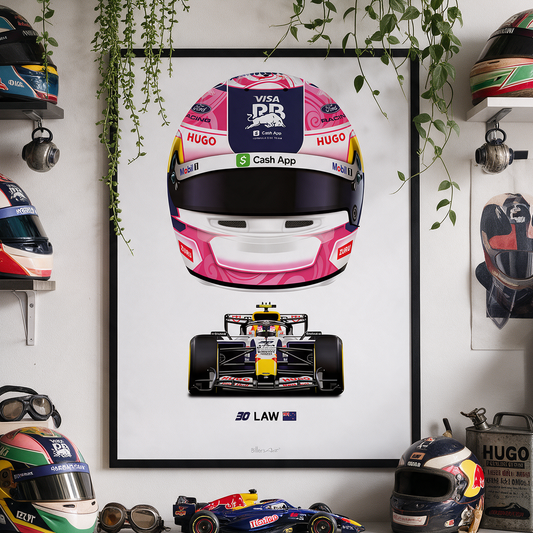 Liam Lawson Formula 1 Racing Helmet 2026 Racing Bulls Print