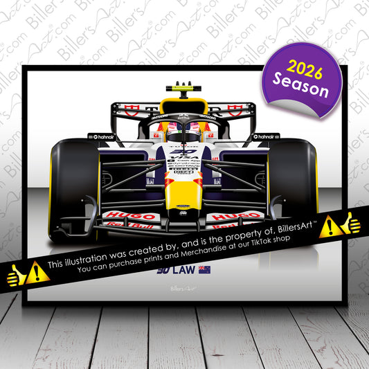 Liam Lawson Formula Racing Bulls 2026 Car Print