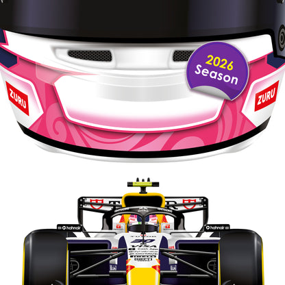 Liam Lawson Formula 1 Racing Helmet 2026 Racing Bulls Print
