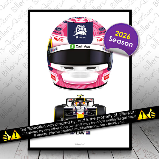 Liam Lawson Formula 1 Racing Helmet 2026 Racing Bulls Print