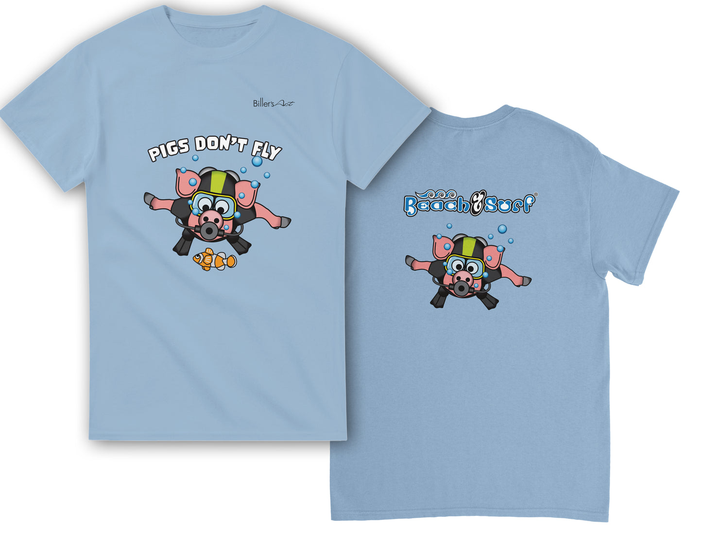 Pigs Don't Fly - Scuba Diving T-Shirt - Beach & Sure Leisure Wear
