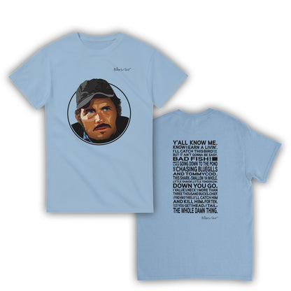 Jaws Movie T Shirt - Sam Quint Quote - T Shirt Film Illustration