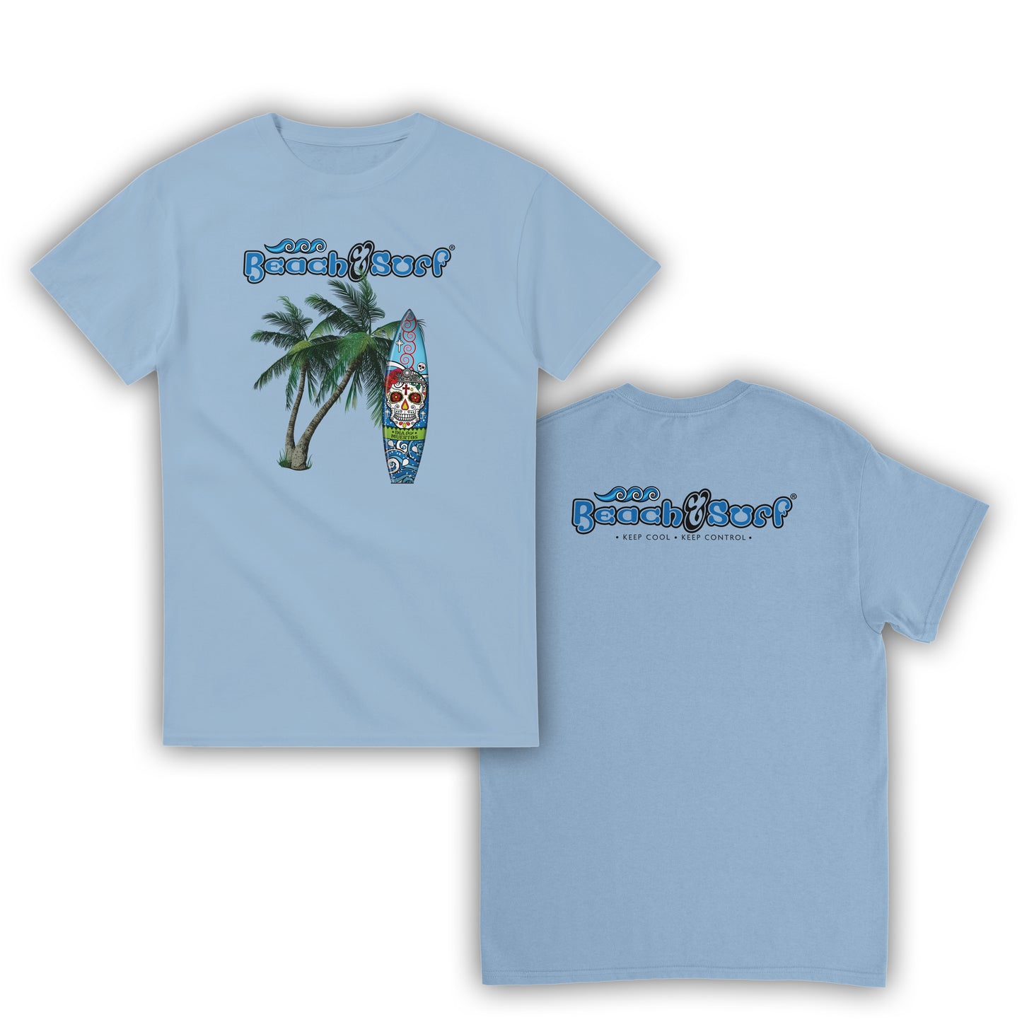 Day of the Dead Surf Board T-Shirt - BEACH & SURF Leisure Wear