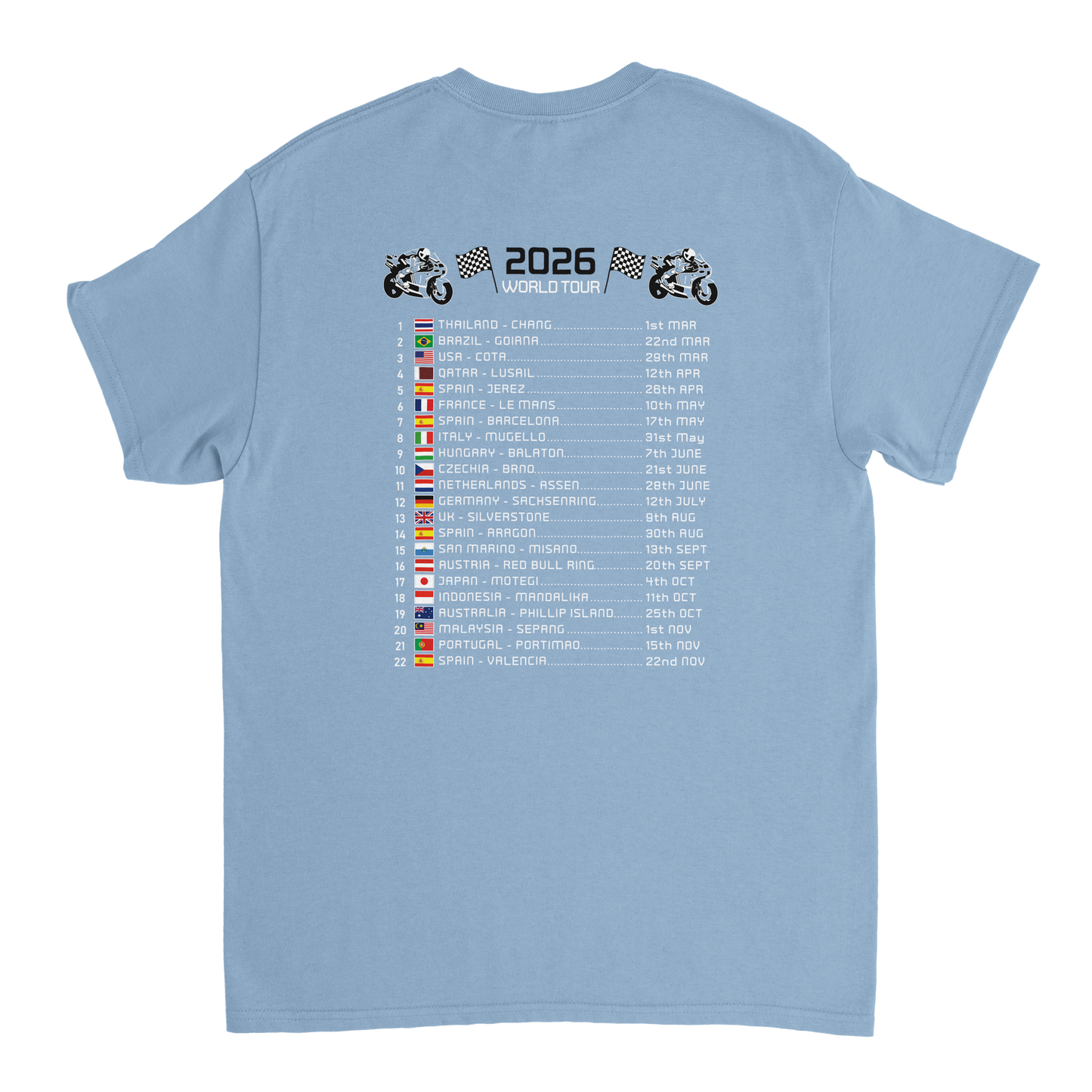 Fermin Aldeguer 2026 MotoGP Race Calendar T-Shirt