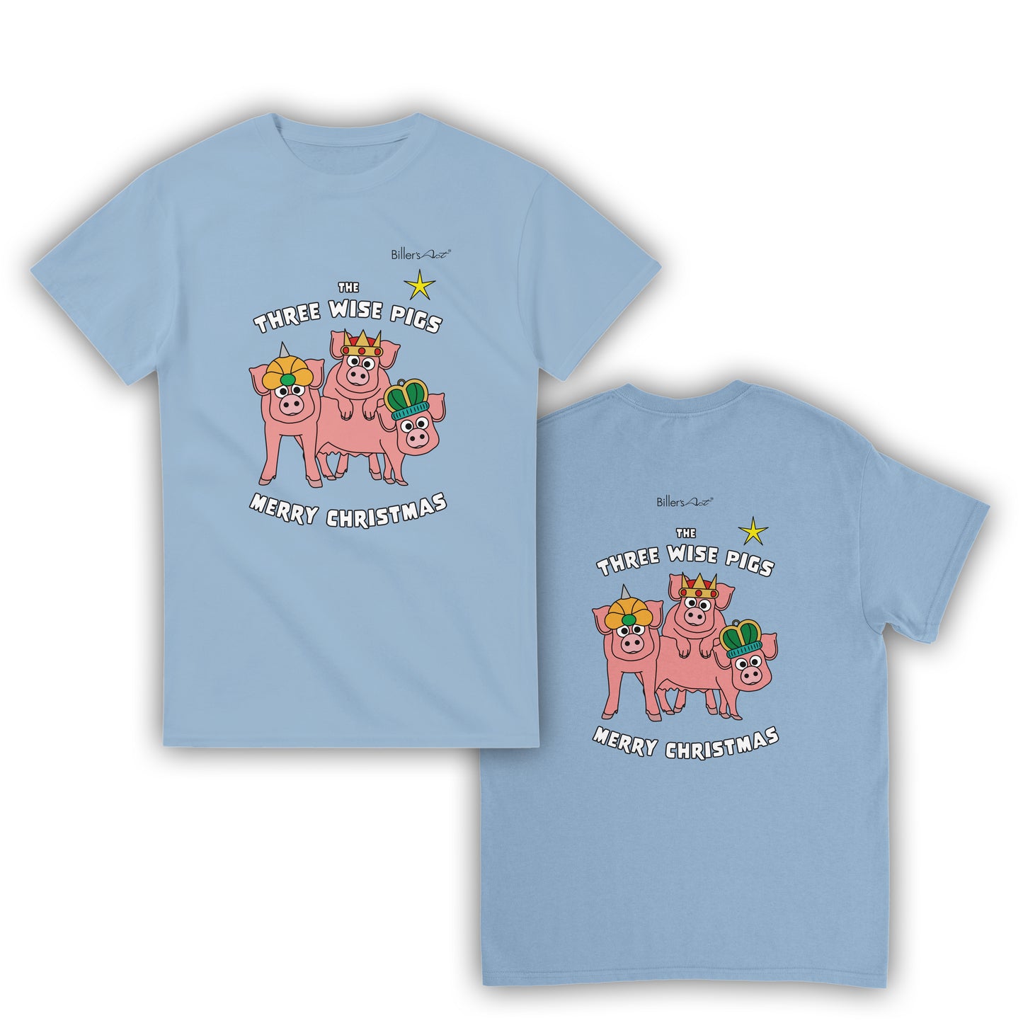 Three Wise Pigs Fun Christmas T-Shirt
