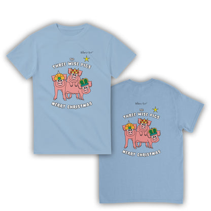 Three Wise Pigs Fun Christmas T-Shirt