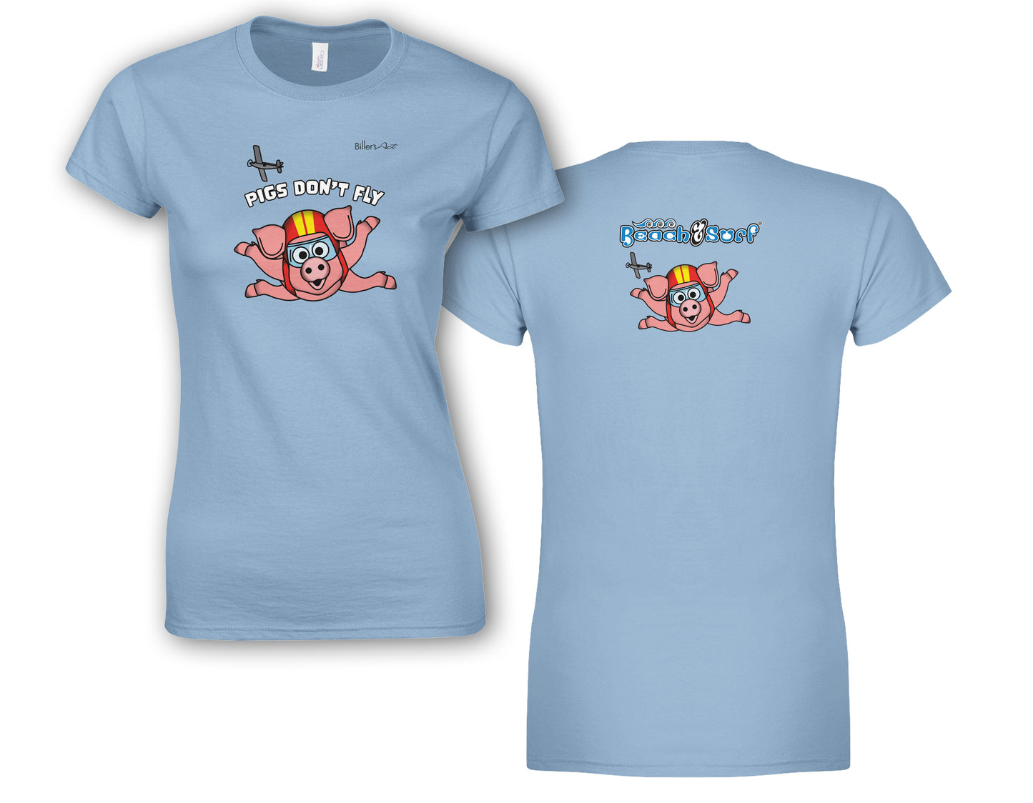 Pigs Don't Fly - Sky Diving - Beach & Sure Leisure Wear Womens' Slim Fit T-Shirt