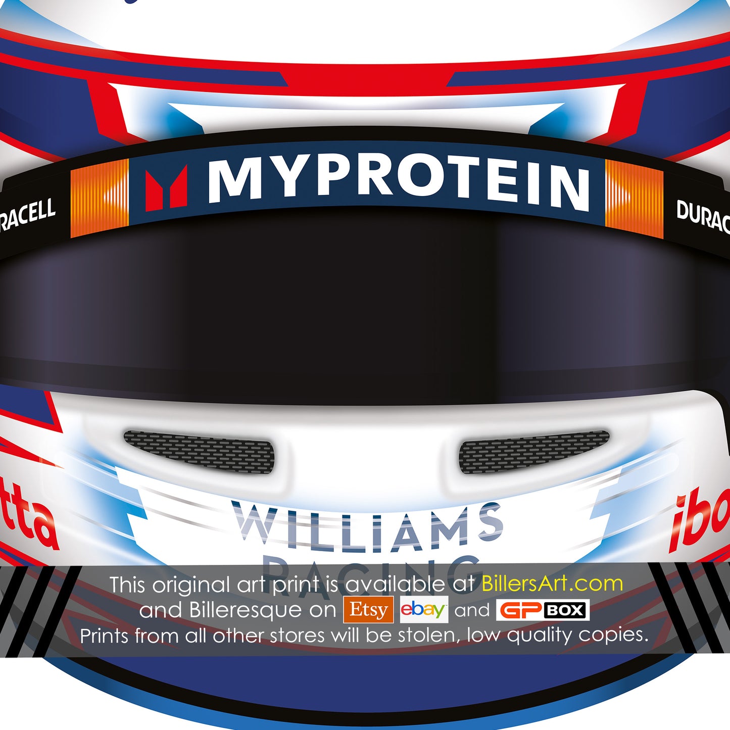 Logan Sargeant Formula 1 Racing Helmet 2024 Williams Print