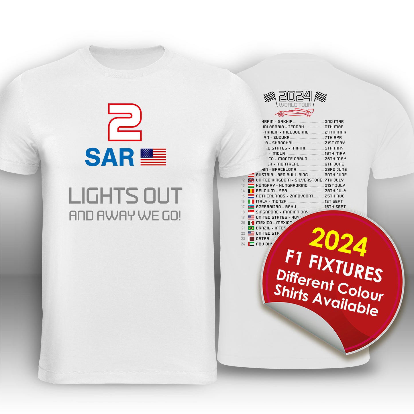 Logan Sargeant Formula 1 2024 Calendar T-Shirt